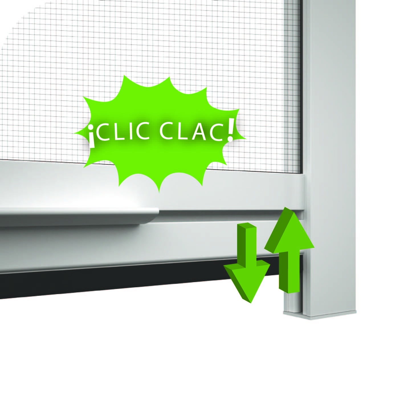 Sistema clic-clac mosquitera enrollable