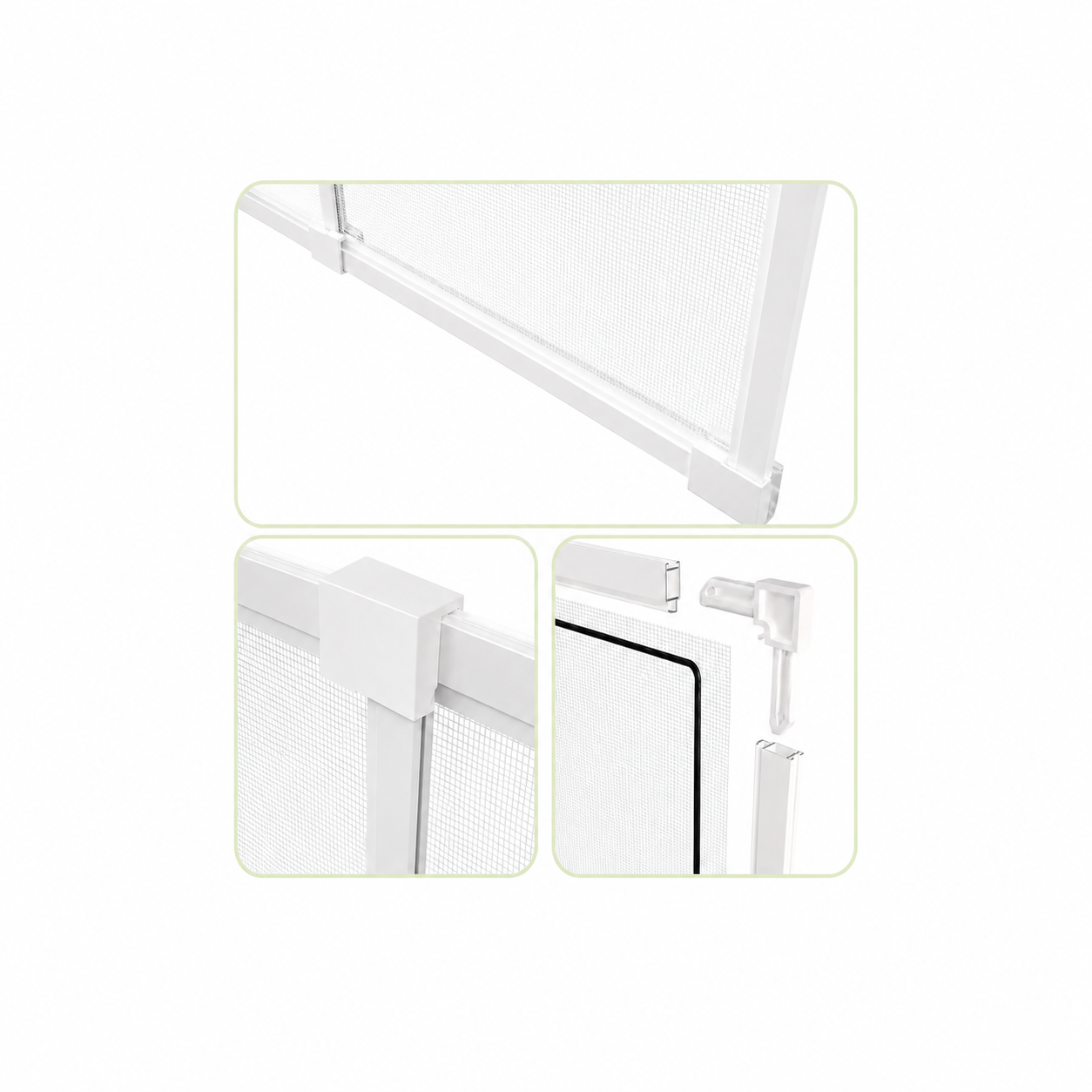 Detalle técnico mosquitera extensible